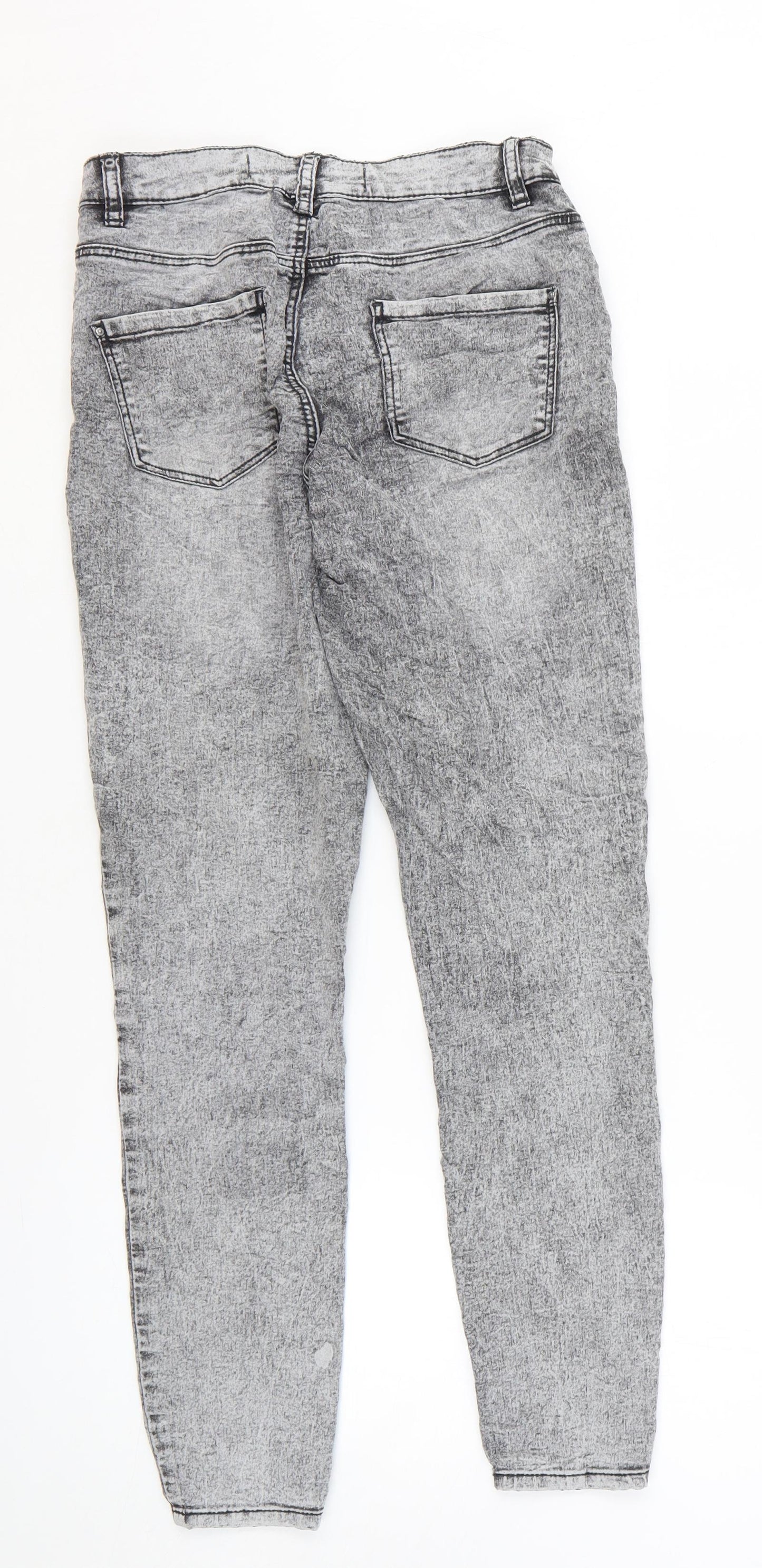 Denim & Co. Womens Grey Cotton Skinny Jeans Size 10 L27 in Regular Zip