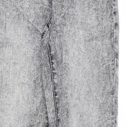 Denim & Co. Womens Grey Cotton Skinny Jeans Size 10 L27 in Regular Zip
