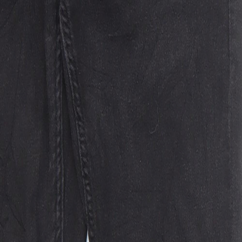 Denim & Co. Girls Black Cotton Skinny Jeans Size 10-11 Years Regular Zip
