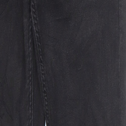 Denim & Co. Girls Black Cotton Skinny Jeans Size 10-11 Years Regular Zip