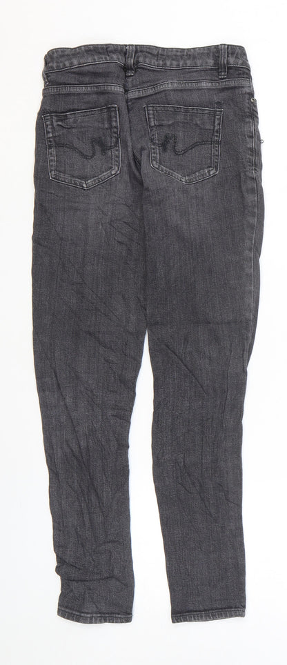 NEXT Womens Grey Cotton Skinny Jeans Size 6 L26 in Regular Zip