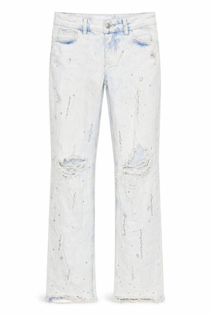 Womens UK Size 4 Bershka Regular Fit Straight Blue Jeans