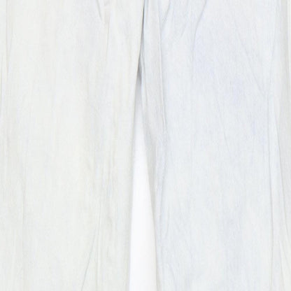 Bershka Womens Blue Cotton Straight Jeans Size 4 L31 in Regular Zip