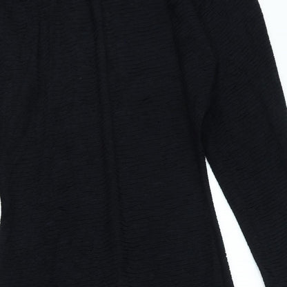 Zack London Womens Black Acetate A-Line Size 12 Mock Neck Button