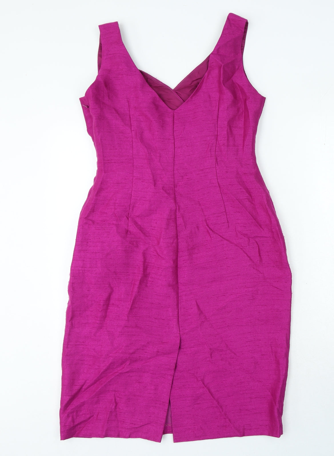 Michaela Louisa London Womens Purple Viscose Shift Size 10 V-Neck Zip