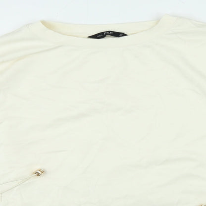 F&F Womens Ivory Polyamide Pullover Sweatshirt Size 16 Tie