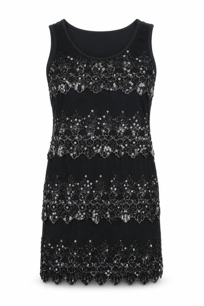 Pussycat London Womens Black Polyester Mini Size M Scoop Neck Pullover - Lace Detail