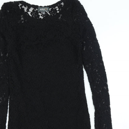 Apricot Womens Black Polyester A-Line Size 10 Round Neck Pullover