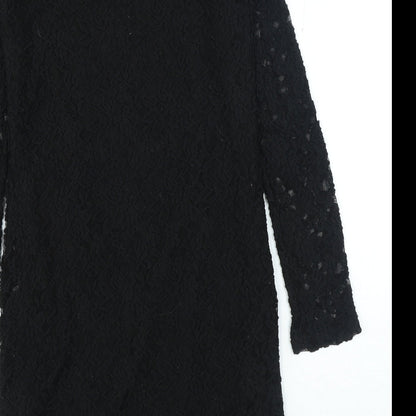 Apricot Womens Black Polyester A-Line Size 10 Round Neck Pullover
