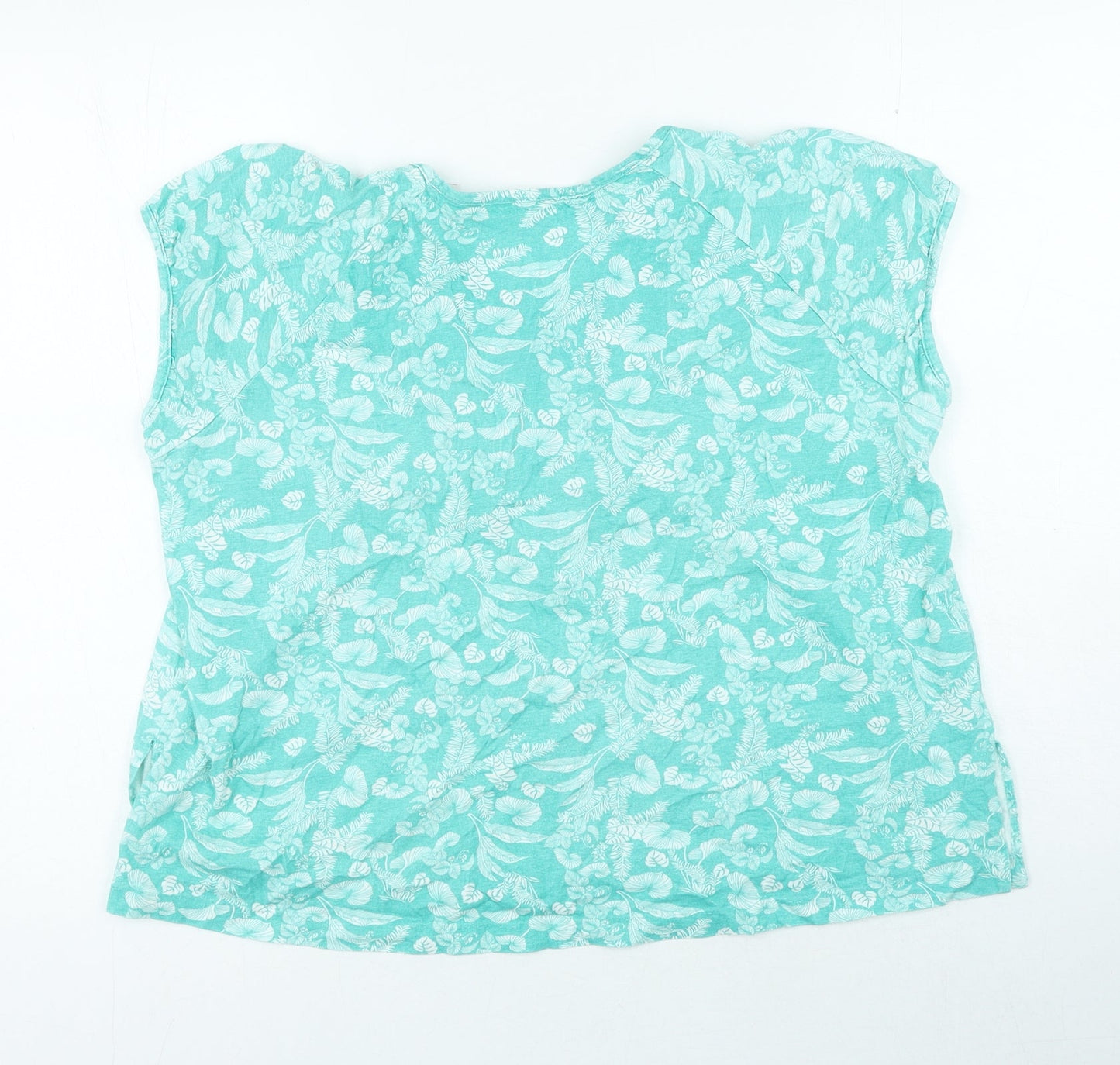 Womens UK Size 16 Anthology Blue Basic T-Shirt