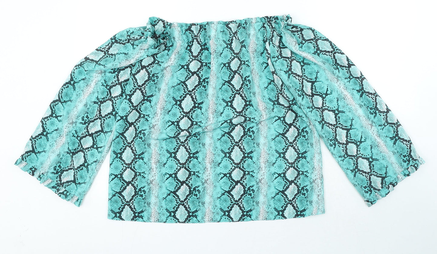 Womens UK Size 8 Dorothy Perkins Blue Basic Blouse