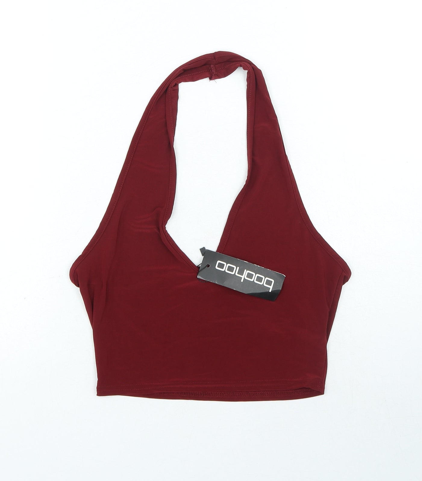 Boohoo Womens Red Polyester Basic Tank Size 10 Halter