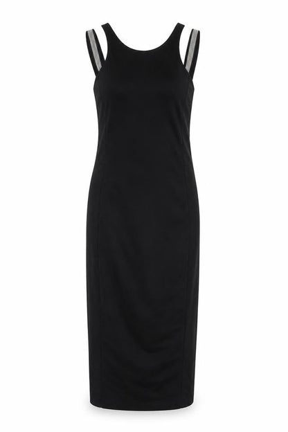 River Island Womens Black Viscose Bodycon Size 8 Halter Zip