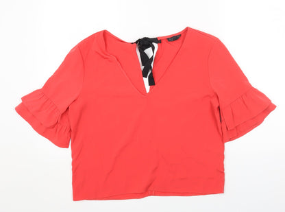 Womens UK Size 10 Topshop Pink Basic Blouse