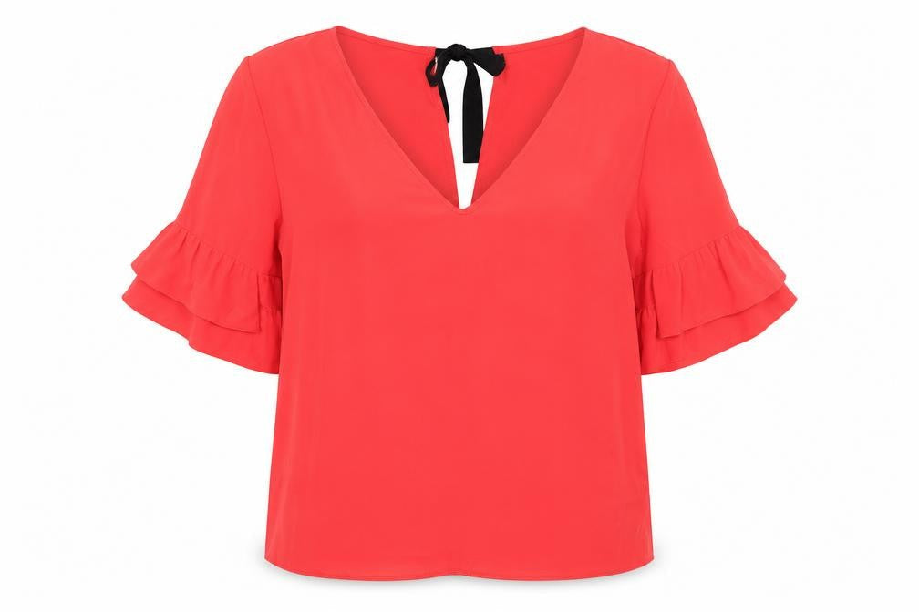 Womens UK Size 10 Topshop Pink Basic Blouse