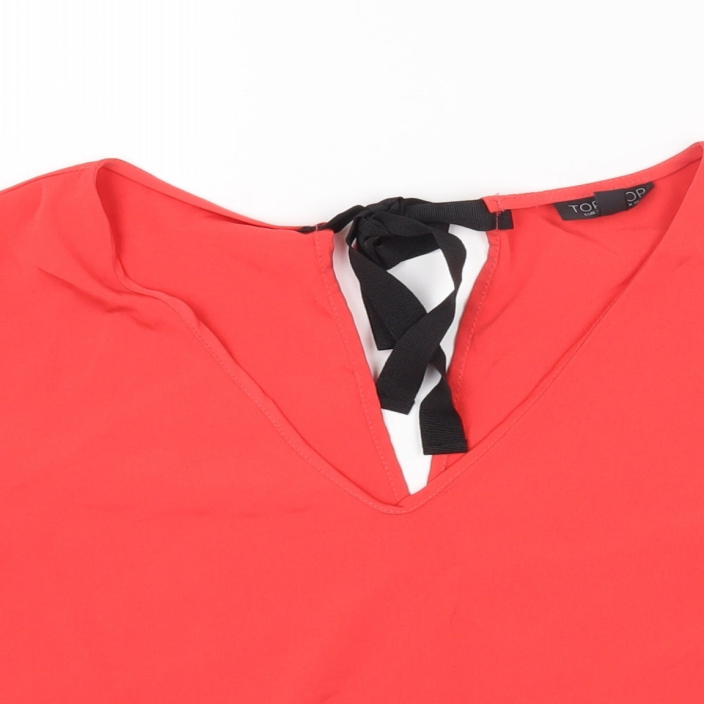 Womens UK Size 10 Topshop Pink Basic Blouse