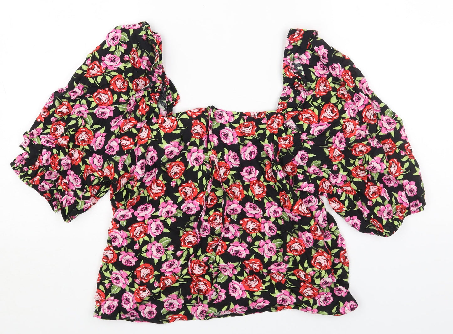Womens UK Size 12 Dorothy Perkins Multicoloured Cropped Blouse