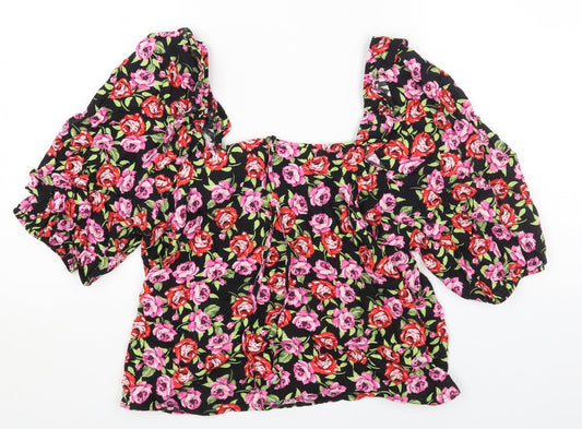 Womens UK Size 12 Dorothy Perkins Multicoloured Cropped Blouse
