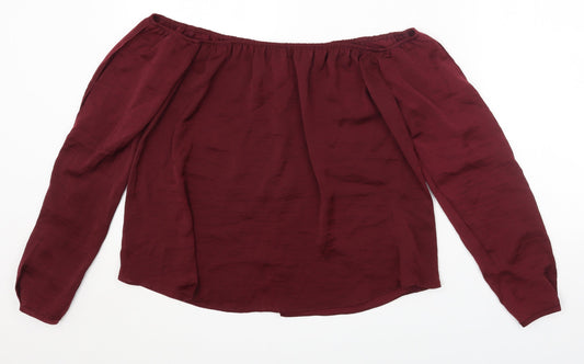 Womens UK Size 8 River Island Purple Basic Blouse