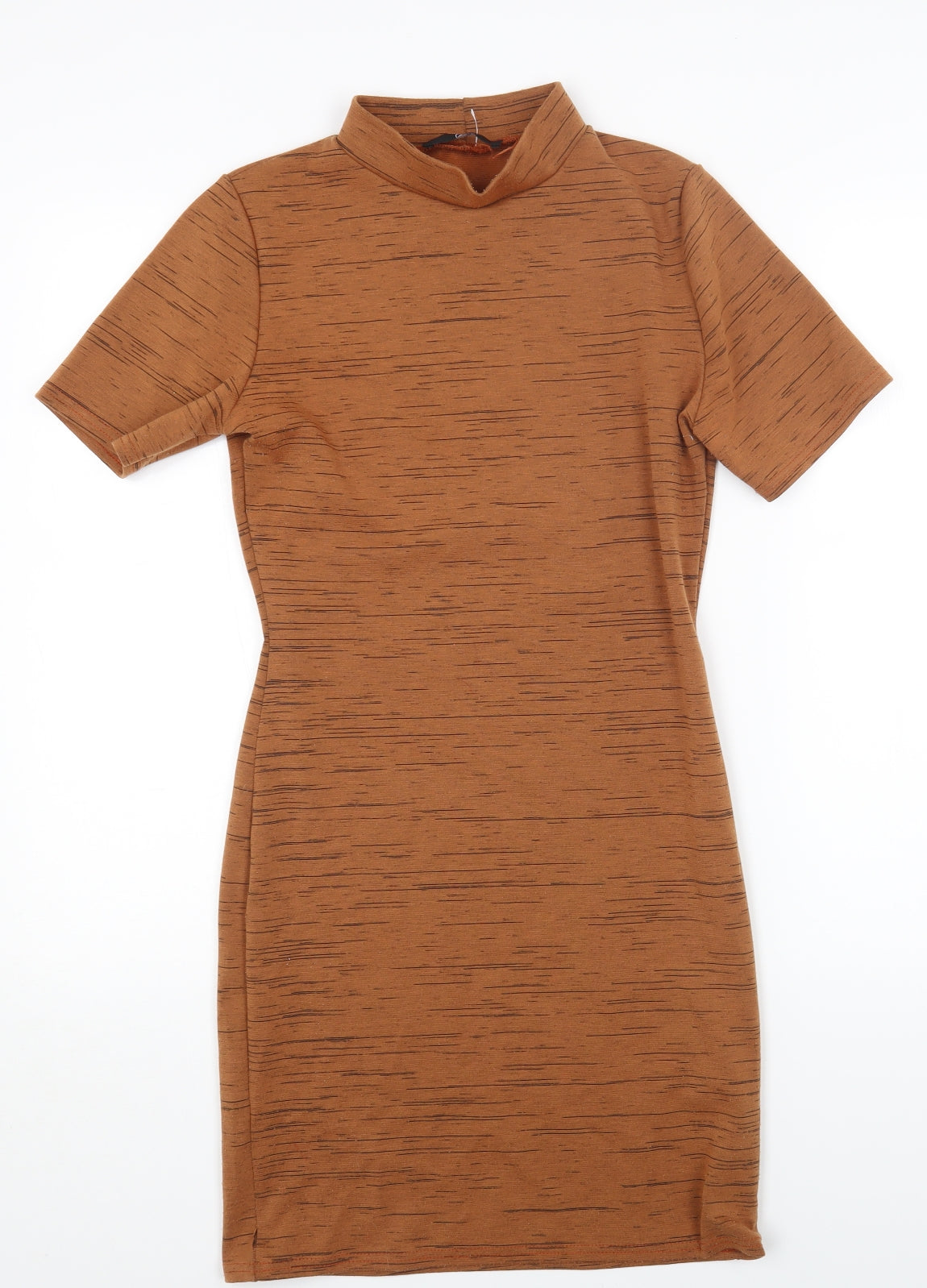 Missguided Womens Orange Polyester Bodycon Size 10 High Neck Pullover