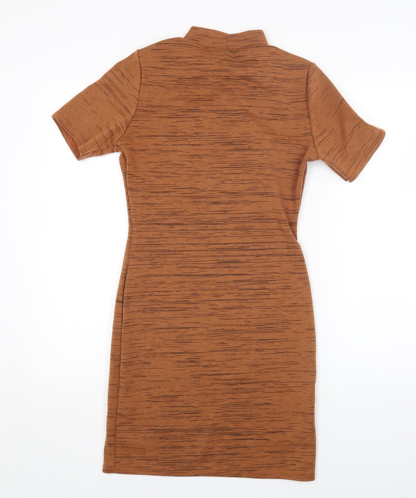 Missguided Womens Orange Polyester Bodycon Size 10 High Neck Pullover