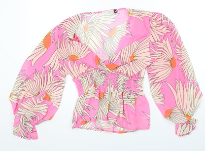 Womens UK Size 8 New Collection Pink Basic Blouse