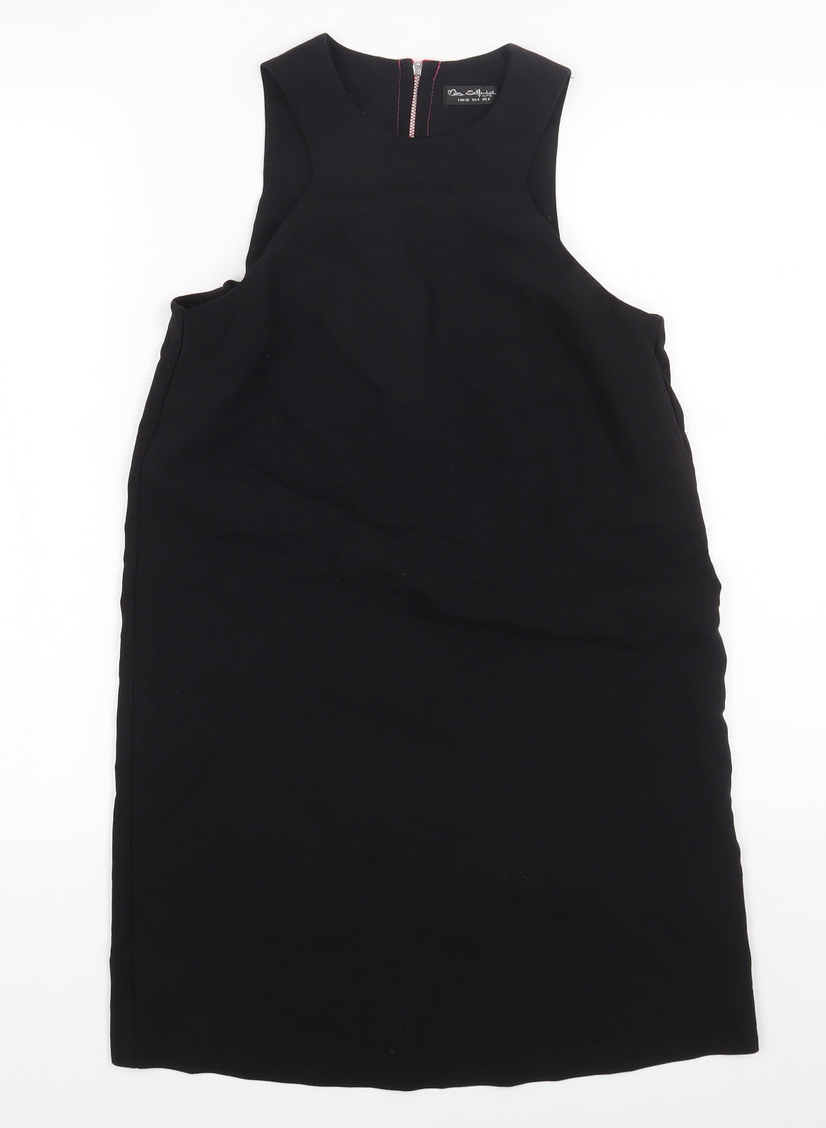 Miss Selfridge Womens Black Polyester Sheath Size 8 Round Neck Zip