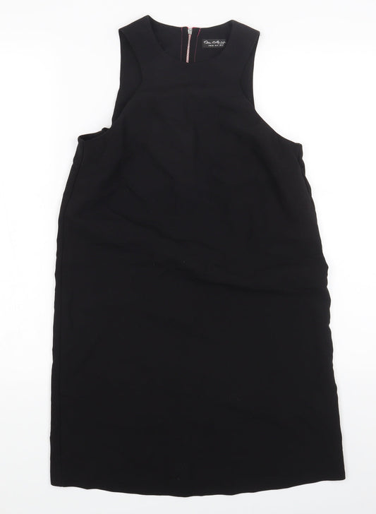 Miss Selfridge Womens Black Polyester Sheath Size 8 Round Neck Zip