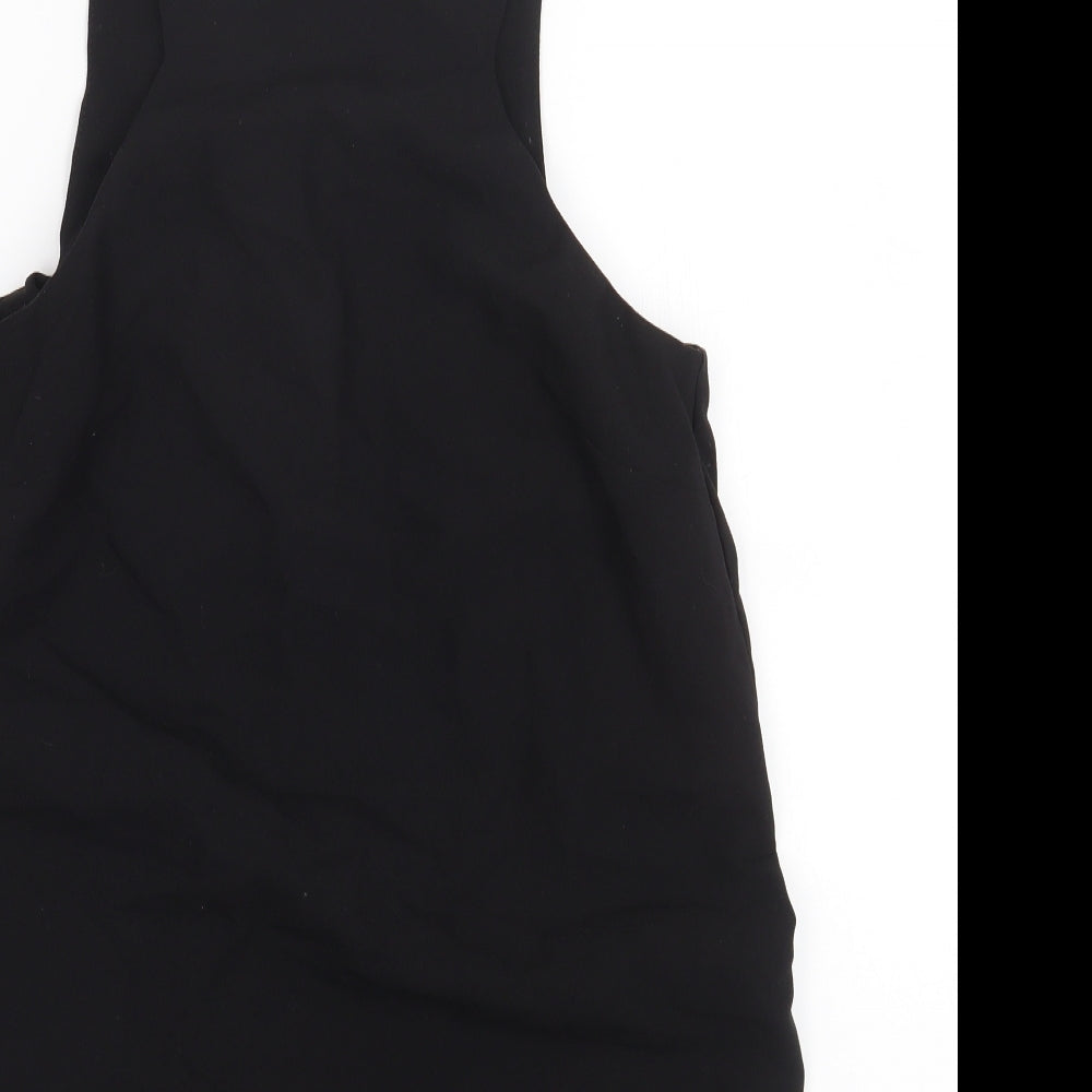 Miss Selfridge Womens Black Polyester Sheath Size 8 Round Neck Zip