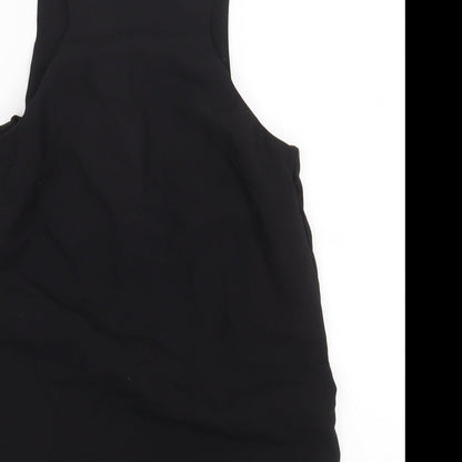 Miss Selfridge Womens Black Polyester Sheath Size 8 Round Neck Zip