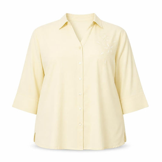 Womens UK Size 20 Classic Beige Basic Button-Up