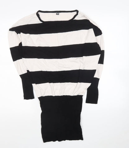 Womens UK Size S Pimkie Black Tunic Blouse