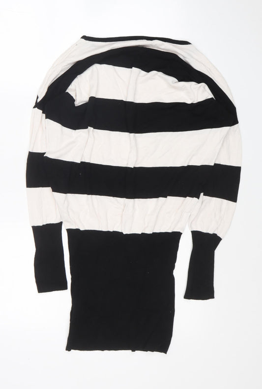 Womens UK Size S Pimkie Black Tunic Blouse