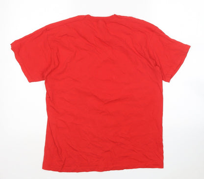 Mens UK Size M Fruit of the Loom Red  T-Shirt