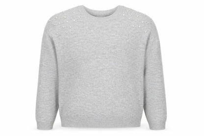 H&M Girls Grey Round Neck Acrylic Pullover Jumper Size 12-13 Years Pullover