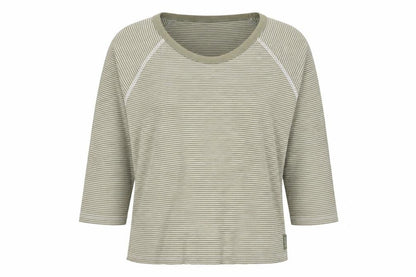 Liz Claiborne Womens Green Round Neck Striped Cotton Pullover Jumper Size L