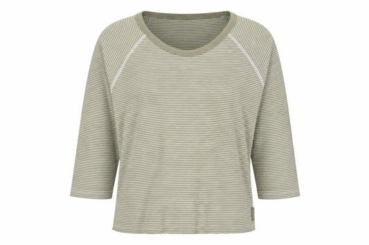 Liz Claiborne Womens Green Round Neck Striped Cotton Pullover Jumper Size L