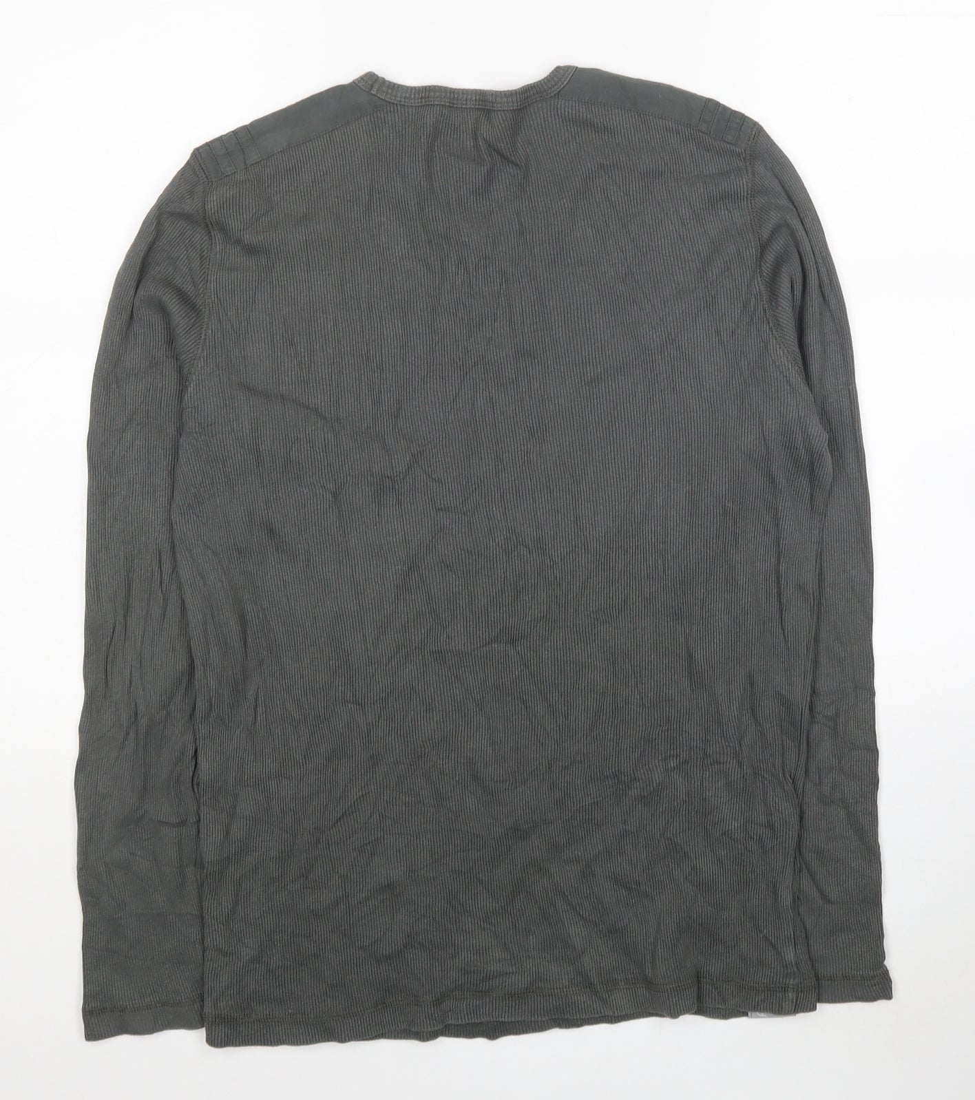 Burton Mens Grey V-Neck Cotton Pullover Jumper Size L