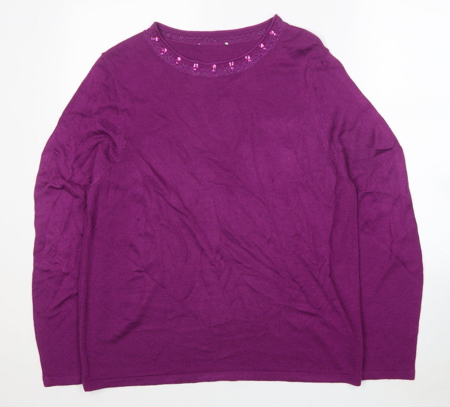 Womens UK Size 2XL Preworn Purple Pullover Jumper