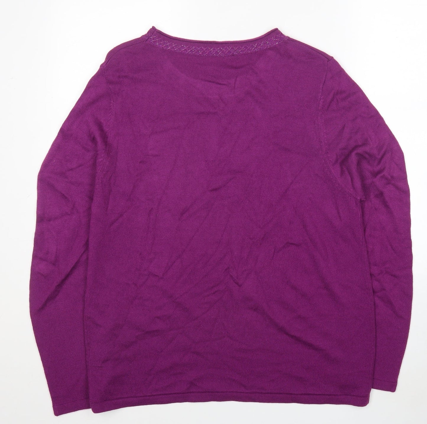 Womens UK Size 2XL Preworn Purple Pullover Jumper