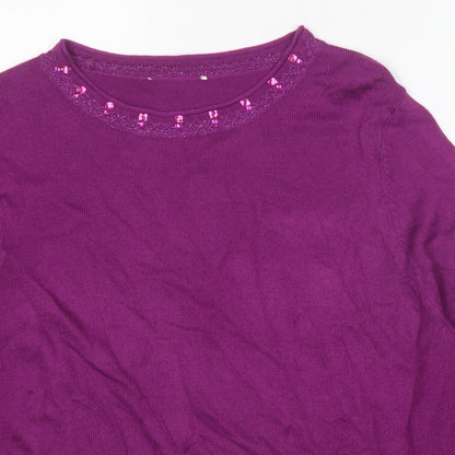 Womens UK Size 2XL Preworn Purple Pullover Jumper