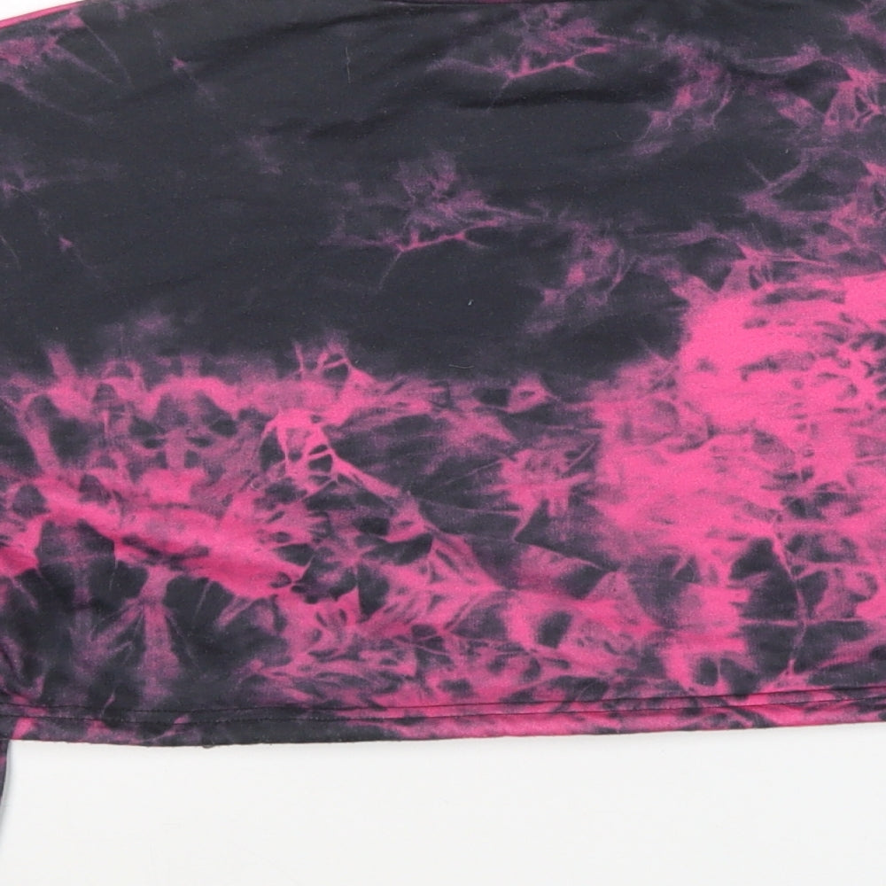 Preworn Womens Pink Polyester Pullover Sweatshirt Size 10 Pullover - Tie dye pattern, Cropped