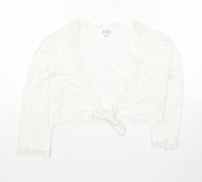 Womens UK Size 12 Etam White Cropped T-Shirt
