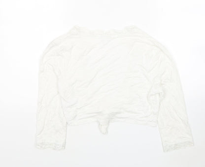 Womens UK Size 12 Etam White Cropped T-Shirt