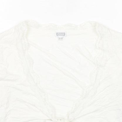 Womens UK Size 12 Etam White Cropped T-Shirt
