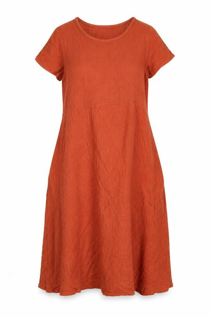 Yidarton Womens Orange Cotton A-Line Size M Round Neck Pullover