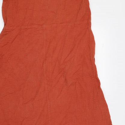 Yidarton Womens Orange Cotton A-Line Size M Round Neck Pullover