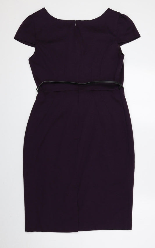 F&F Womens Purple Polyester A-Line Size 12 Round Neck Zip