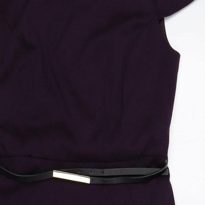 F&F Womens Purple Polyester A-Line Size 12 Round Neck Zip