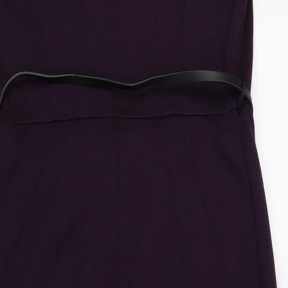 F&F Womens Purple Polyester A-Line Size 12 Round Neck Zip